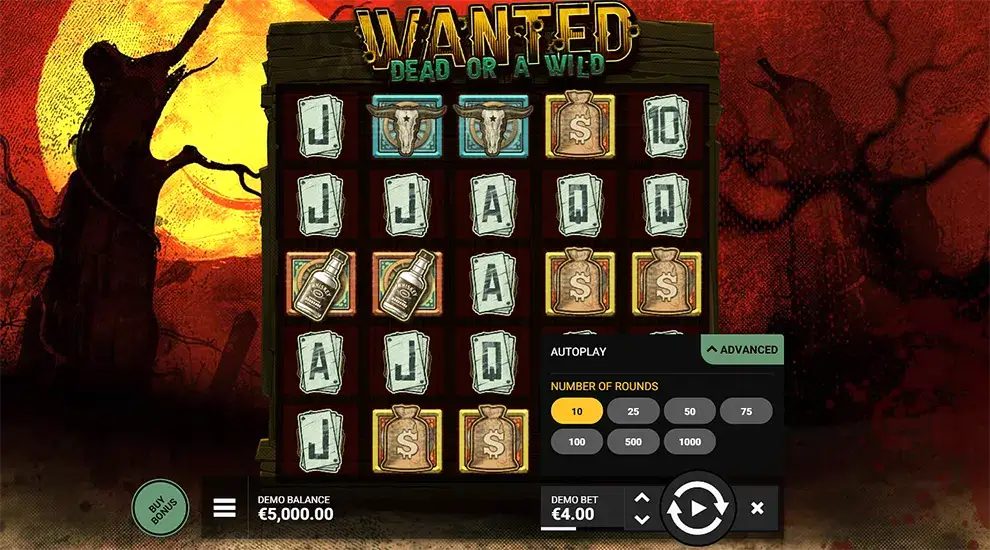 Wanted Dead or a Wild - Autoplay Settings